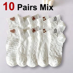 Polyester Elastane Cartoon Printed Low Tube Casual Socks