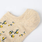 5 Pairs Polyester Elastane Floral Low Cut Boat Socks