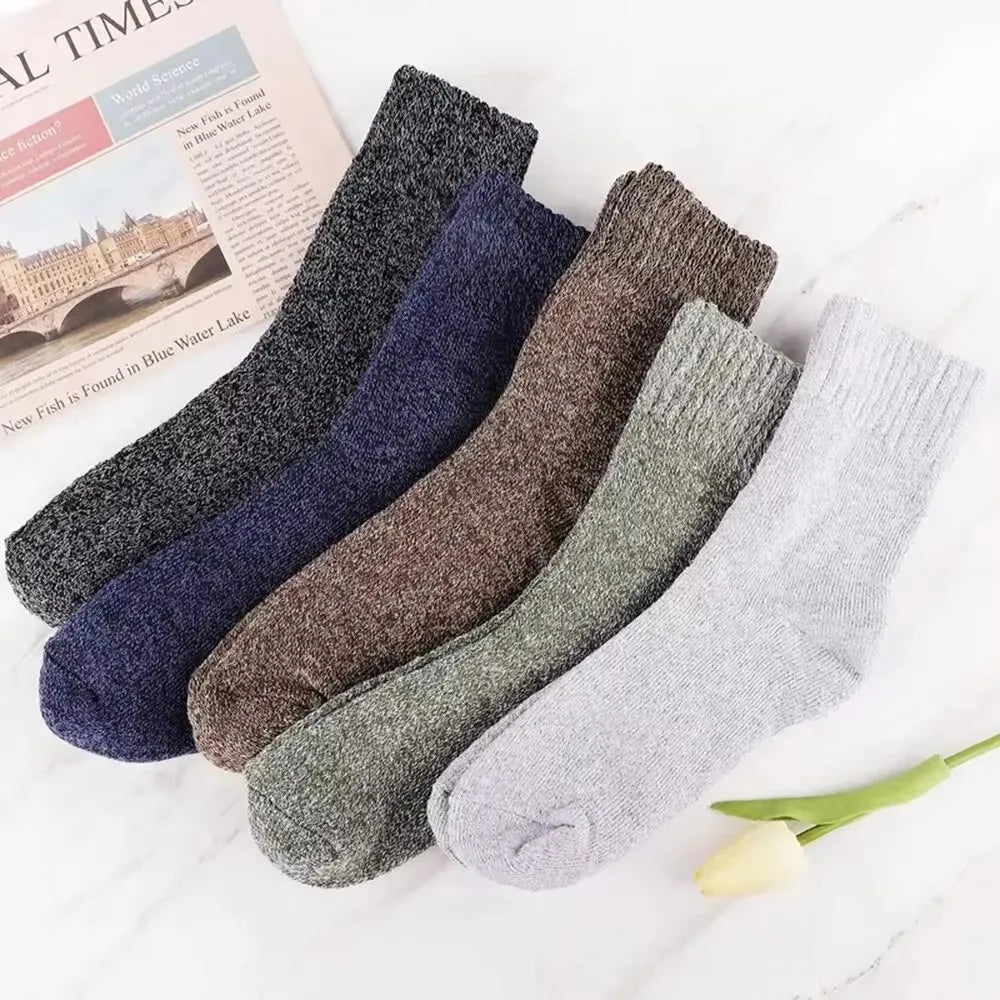 Thick Wool Blend Thermal Crew Socks 5 Pair Set - 11
