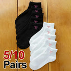 Polyester Elastane Bow Print Mid Tube Casual Socks