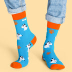Cotton Blend Animal Print Crew Socks Unisex