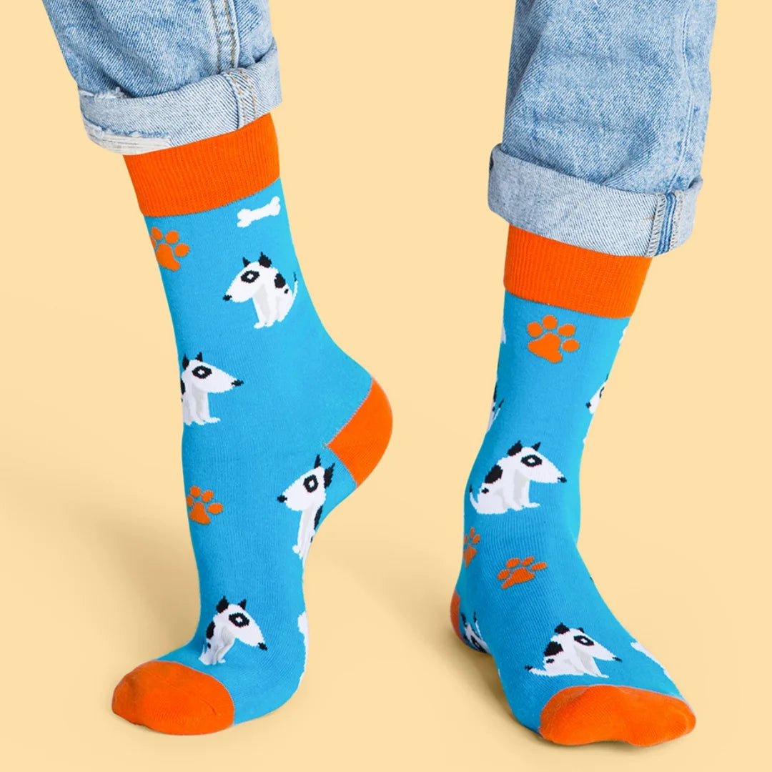Cotton Blend Animal Print Crew Socks Unisex