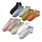 Cotton Embroidered Cartoon Low Tube Socks