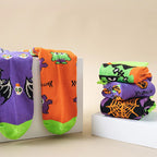 Polyester Elastane Halloween Patterned Mid Calf Socks 5 Pack