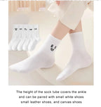 Polyester Blend Cartoon Expression Mid Tube Socks