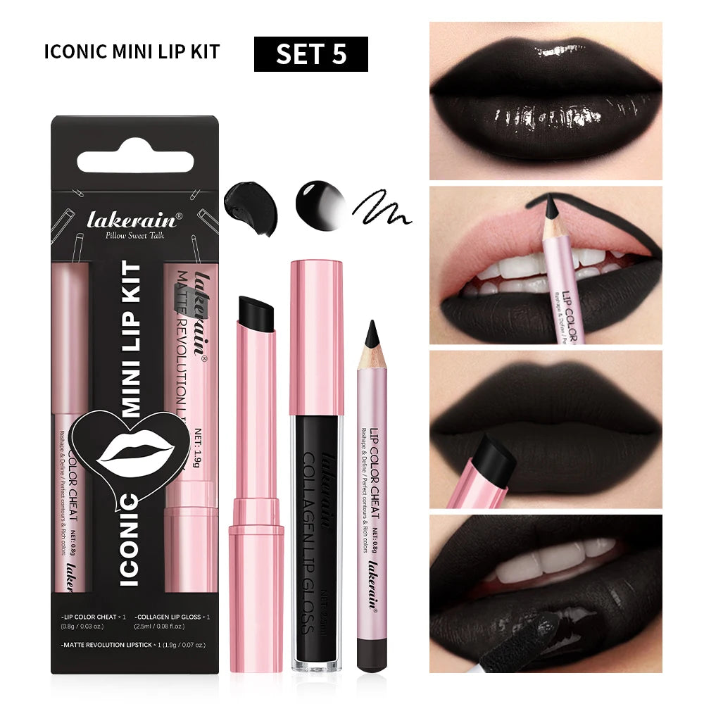 Mini Lip Liner Lipstick and Lip Gloss Makeup Set - 22