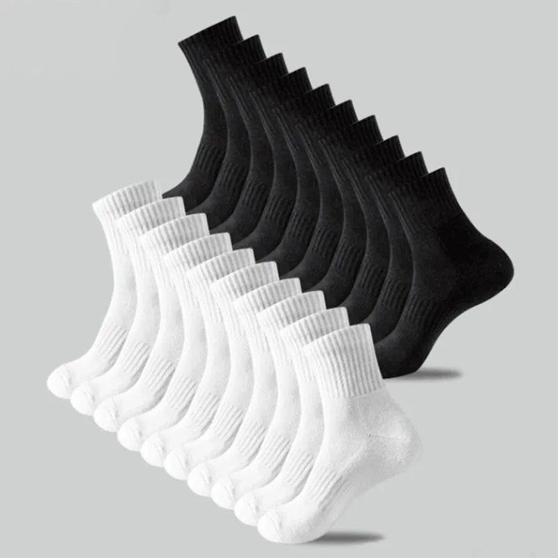 Polyester Blend Crew Socks Breathable Athletic Footwear - 15