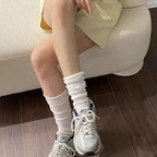 Polyester Blend Mid Tube Casual Socks for Women