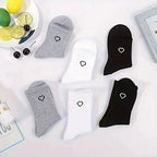 Polyester Spandex Heart Pattern Mid Tube Casual Socks