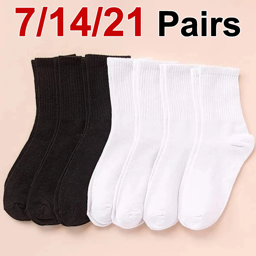 Polyester Elastane Women Casual Middle Tube Socks