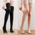 Nylon Elastane Open Toe Tabi Stockings Thigh Highs