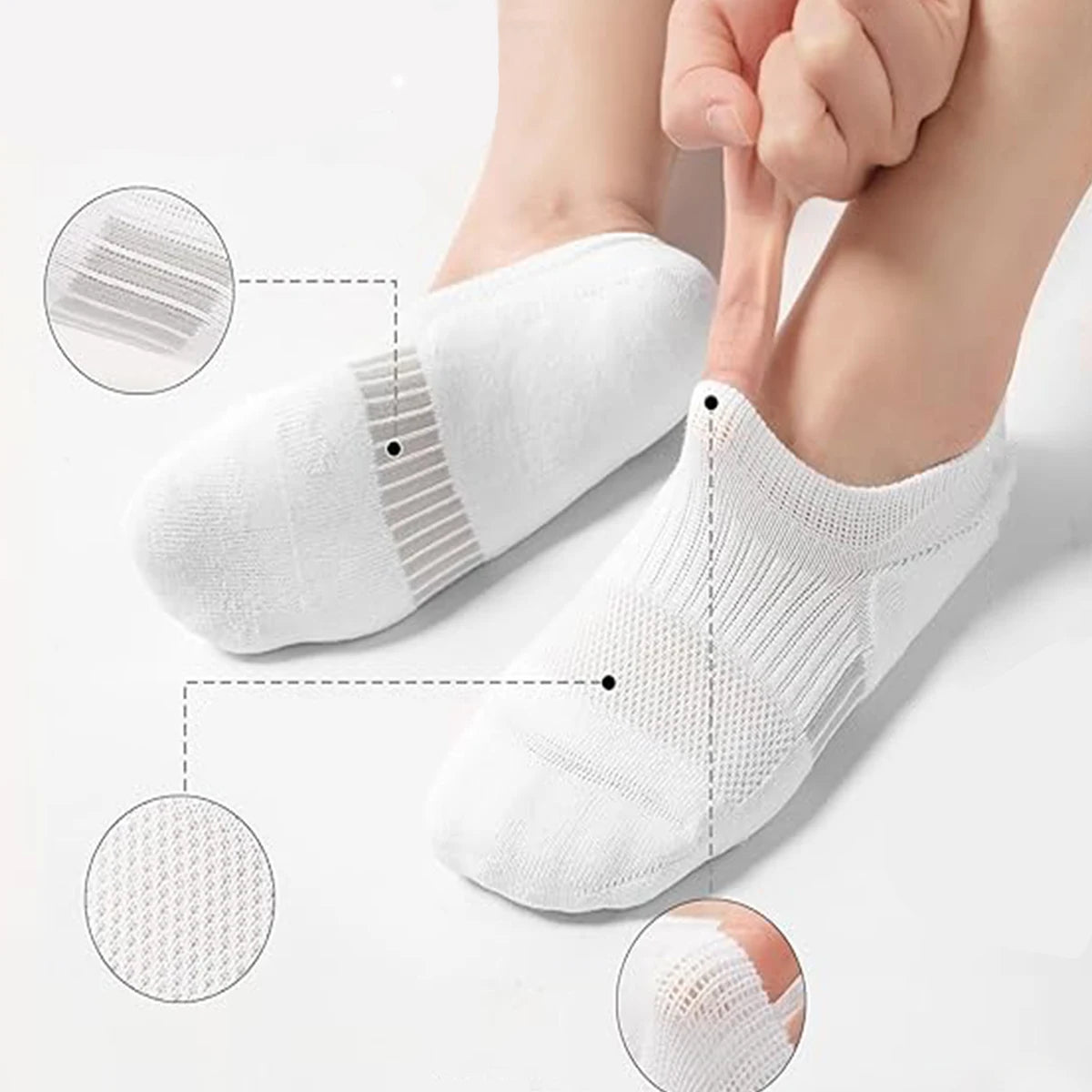 Polyester Elastane No Show Ankle Socks for Women - 2