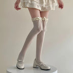 Polyester Spandex Lolita Bow Knee High Socks