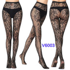 Nylon Spandex Jacquard Patterned Fishnet Pantyhose Tights
