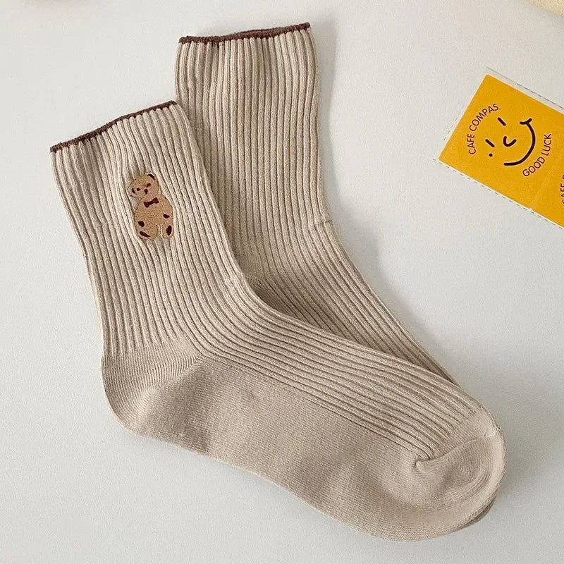 Polyester Cotton Casual Bear Socks