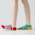 Cotton Blend French Fry and Ketchup Print Unisex Ankle Socks