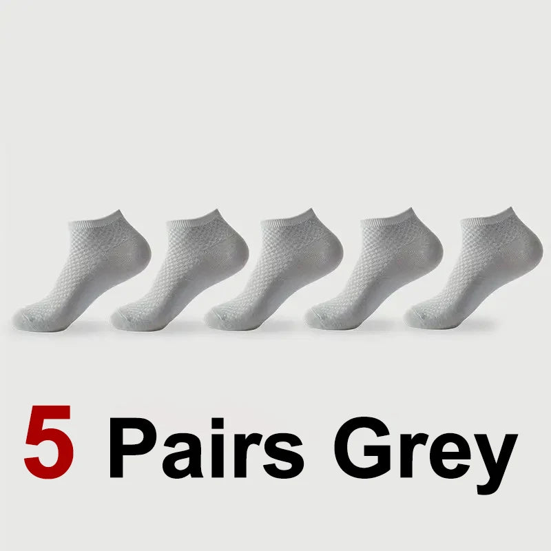 Bamboo Fiber Men Ankle Socks Breathable Casual Footwear