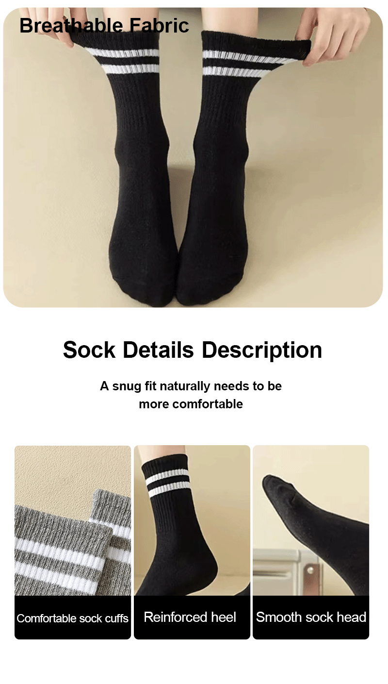 Polyester Elastane Crew Socks 6 Pairs