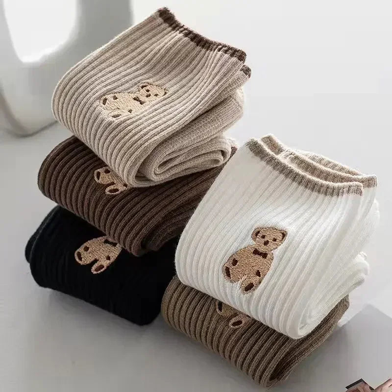 Polyester Cotton Casual Bear Socks