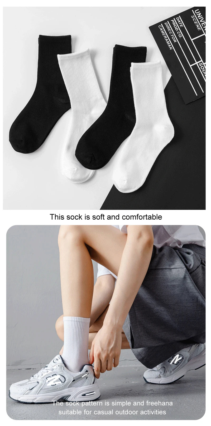 Polyester Elastane Crew Socks For Men