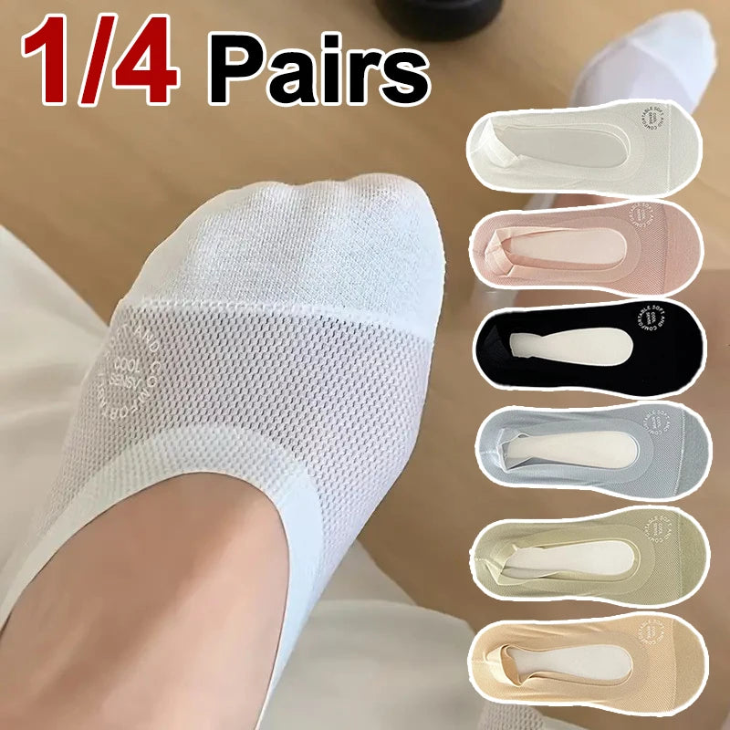 Cotton Elastane Blend Low Cut Invisible Socks