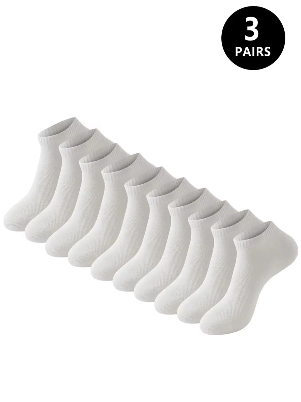 Polyester Elastane Blend Crew Socks Three Pair Set