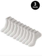 Polyester Elastane Blend Crew Socks Three Pair Set
