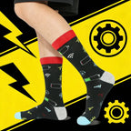 Polyester Elastane Tech Symbol Pattern Crew Socks