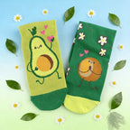 Cotton Blend Avocado Print Mid Calf Casual Socks