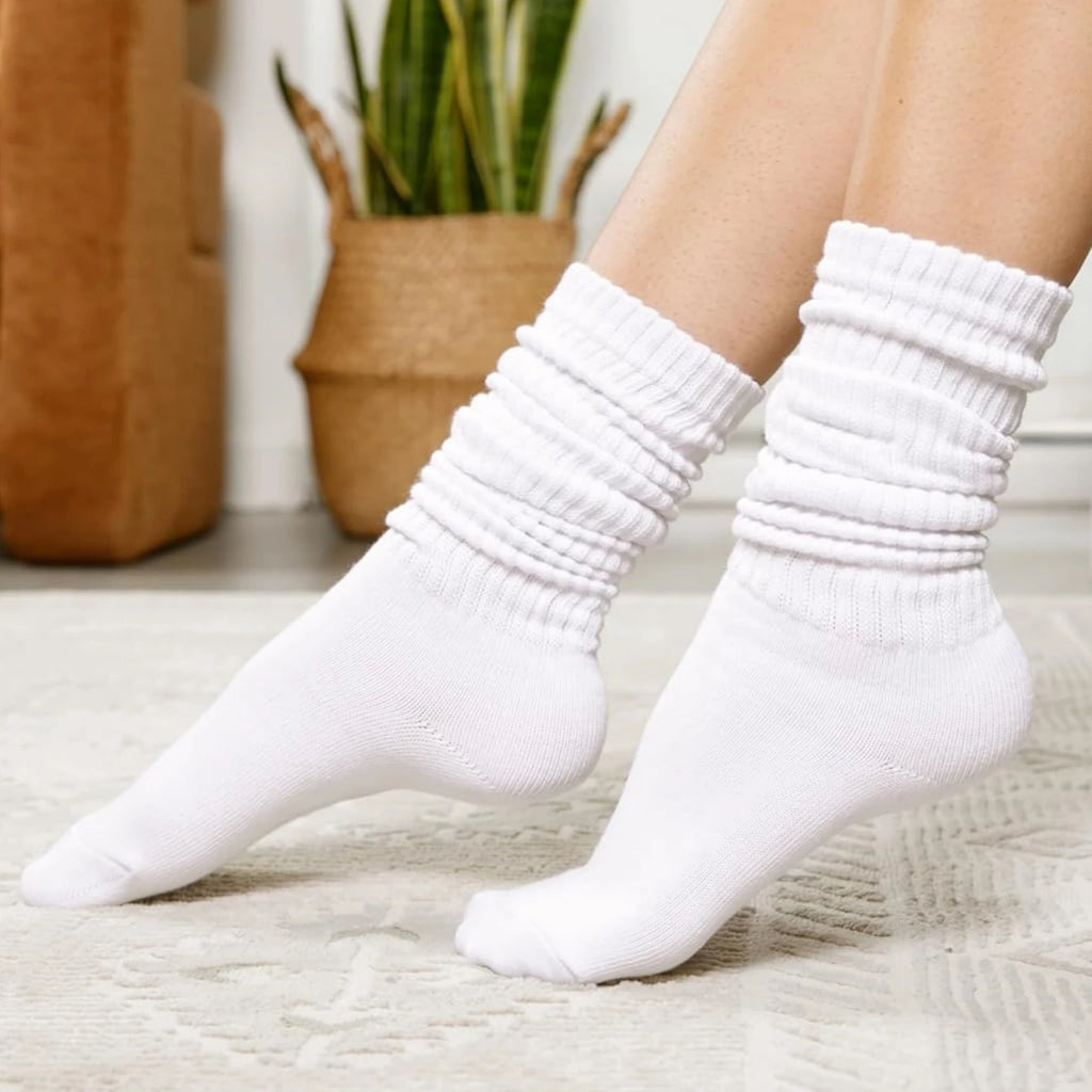 Polyester Elastane Women Slouch Crew Socks
