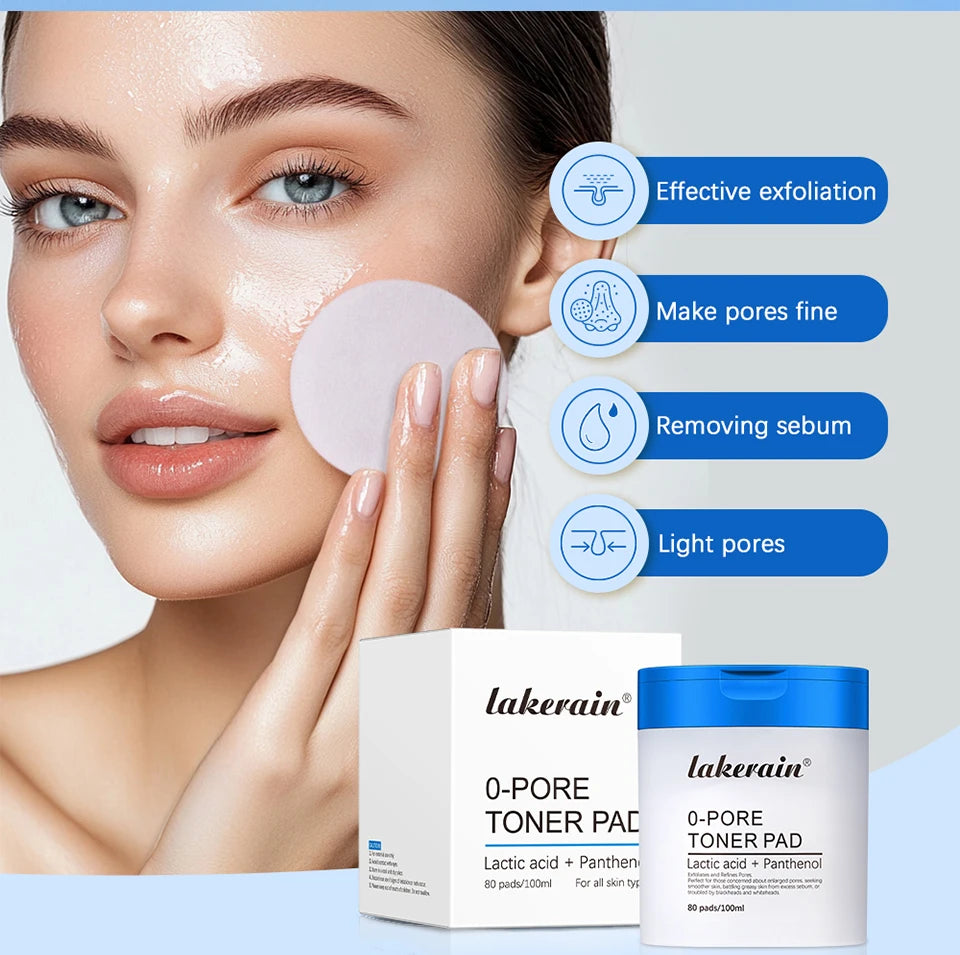 Pore Refining Toner Pads and Peptide Facial Serum Skin Care Set - 8