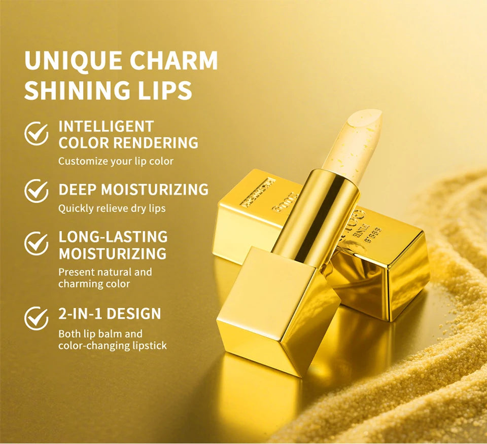 Gold Flake Color Changing Lip Balm Moisturizing Lipstick - 9