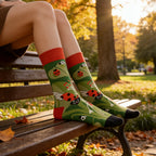 Cotton Blend Ladybird Pattern Mid Calf Unisex Socks