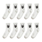Polyester Elastane Skeleton Hand Print Crew Socks