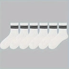 Polyester Blend Mens Crew Socks Mid Tube Casual Wear