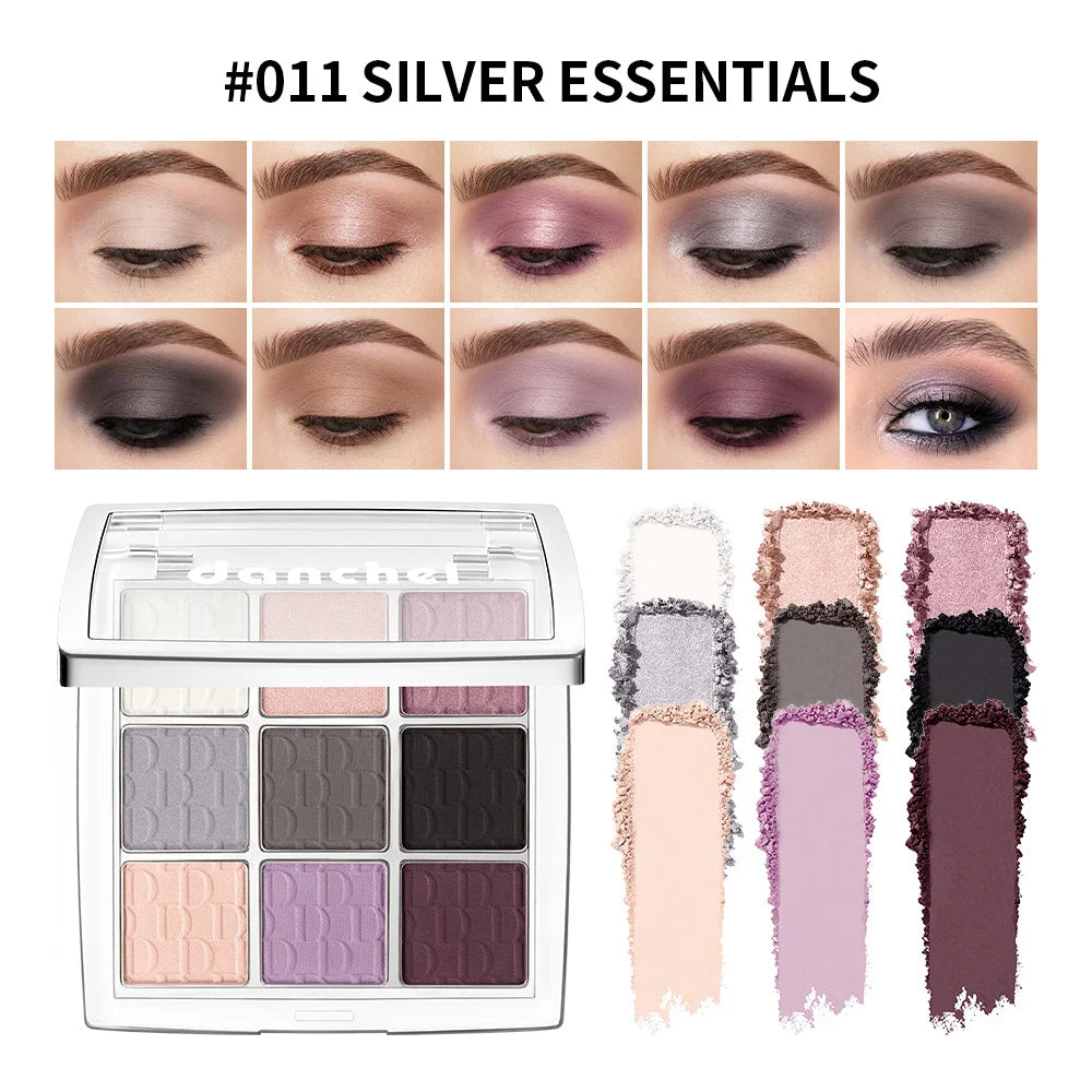 9 Shade Powder Eyeshadow Palette Matte And Glitter Makeup