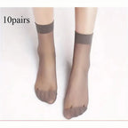 Nylon Spandex Transparent Casual Socks