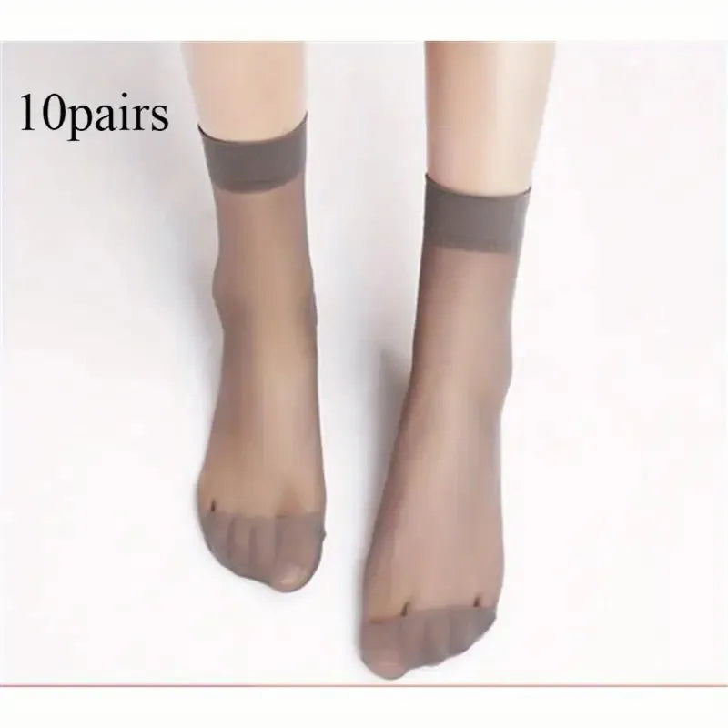 Nylon Spandex Transparent Casual Socks