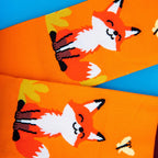 Cotton Blend Smiling Fox Pattern Mid Calf Socks