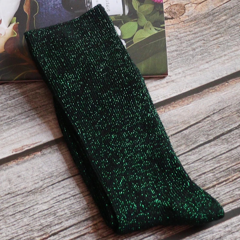 Cotton Blend Glitter Mid Tube Socks 3 Pairs