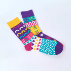 Cotton Blend Geometric Pattern Mid Calf Unisex Socks