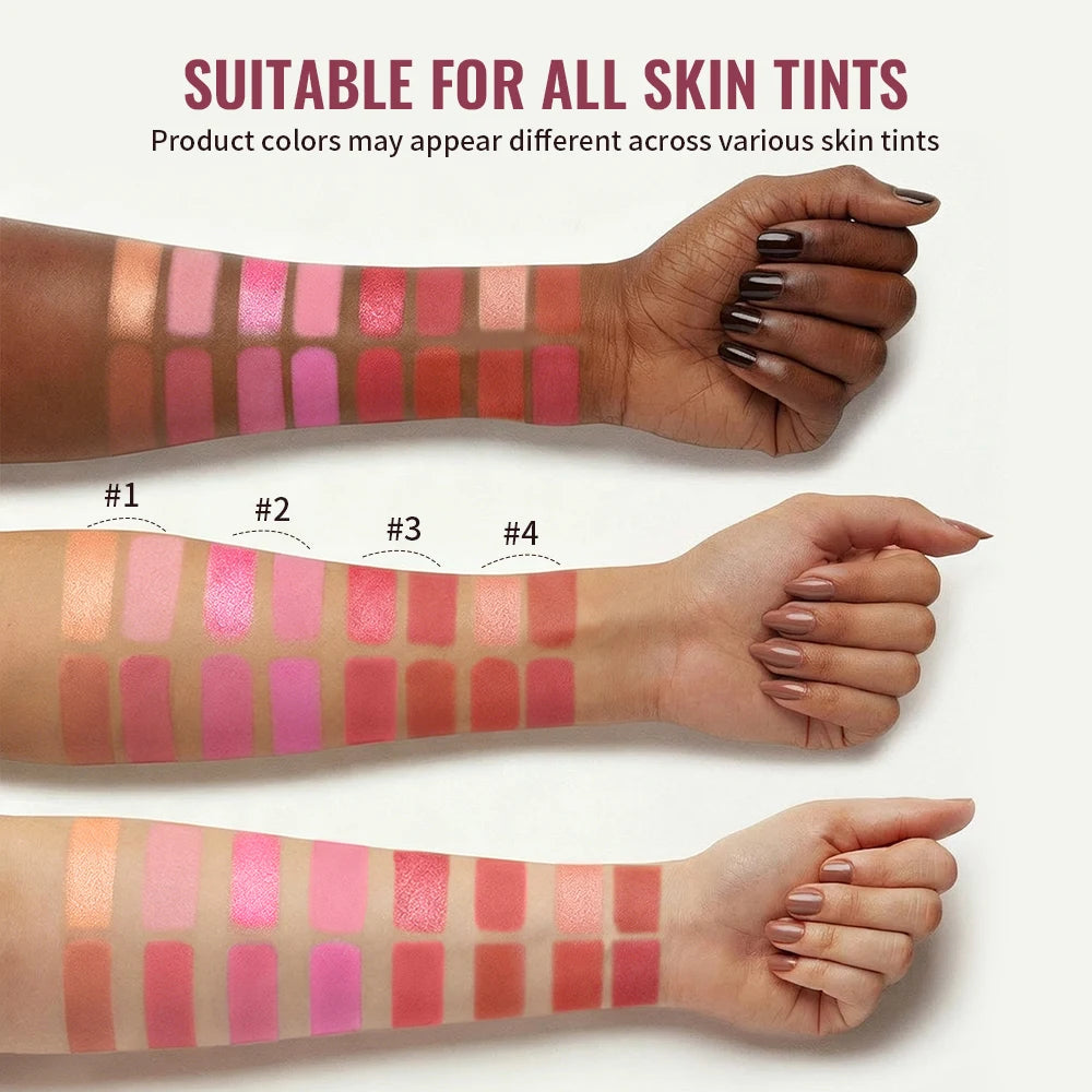 4 Shade Powder Blush Palette Matte and Shimmer Face Makeup - 6
