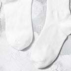 Polyester Elastane Women Crew Socks With Lettering