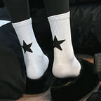 Cotton Star Pattern Mid Tube Socks
