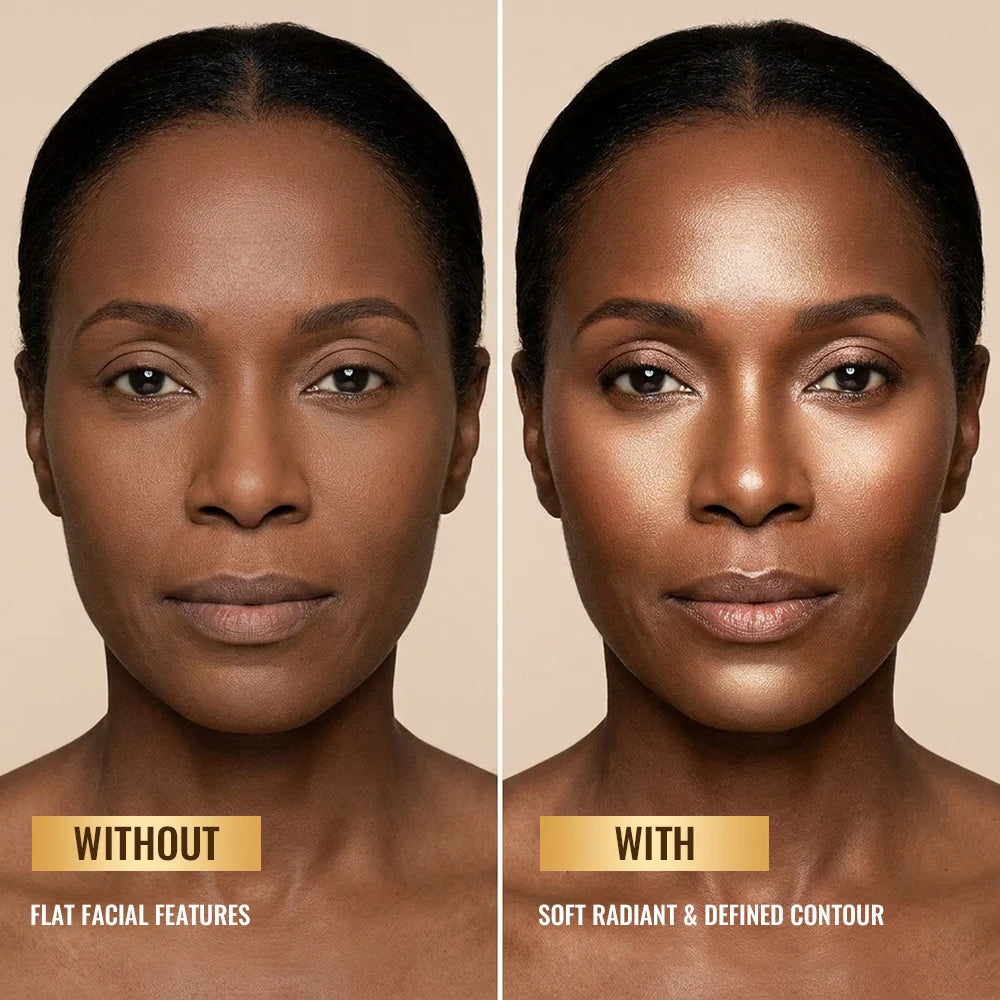 Powder Highlighter and Bronzer Face Makeup Palette