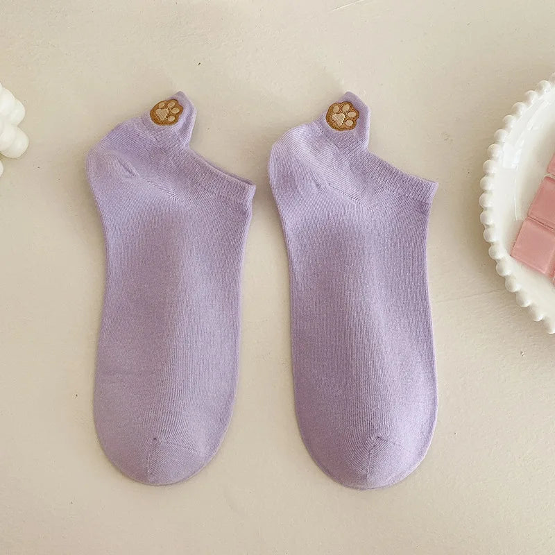 Cotton Embroidered Animal Crew Socks