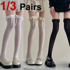 Polyester Spandex Lolita Bow Knee High Socks