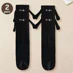 Magnetic Cartoon Eye Mid Tube Couple Socks