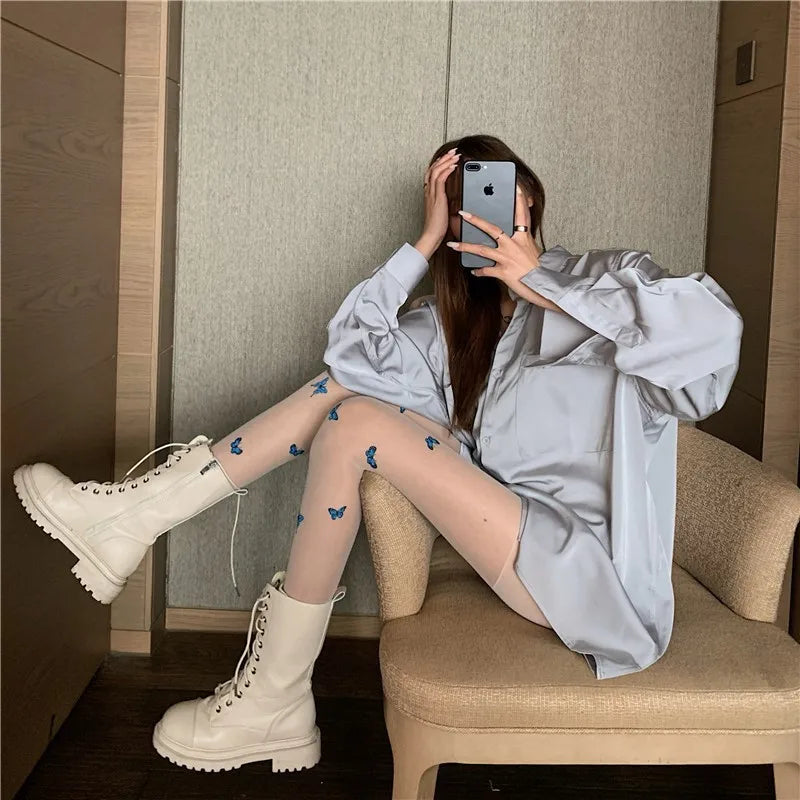 Butterfly Pattern Nylon Pantyhose - 12