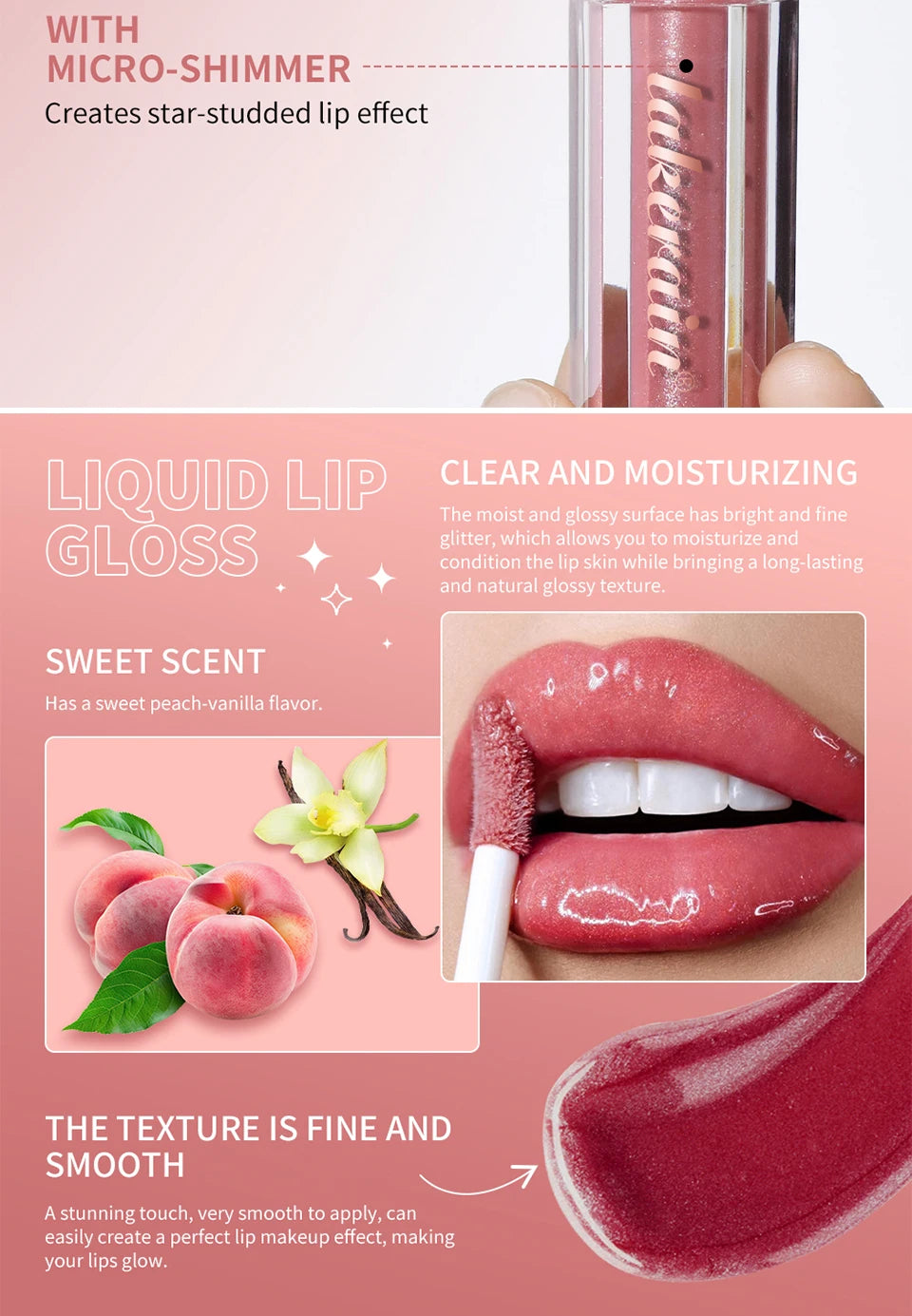 Shimmering Moisturizing Liquid Lip Gloss Lip Tint - 10